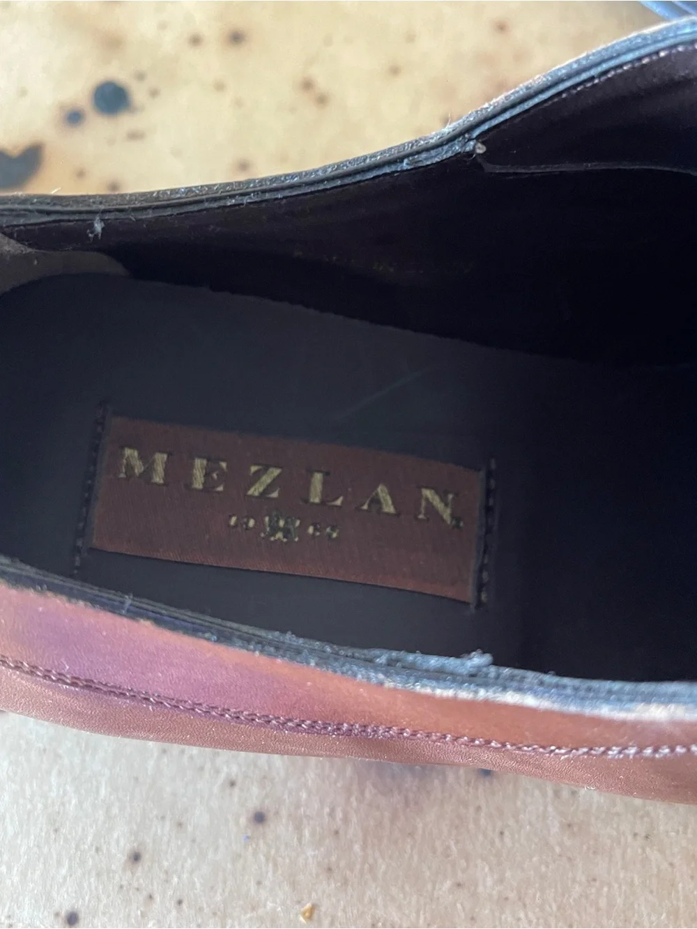 MEZLAN Men's Brown Leather Lace-Up Dress Shoes Size:8.5